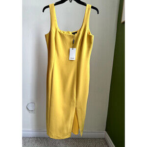 Bardot women's Leila Sheath Slit Dress in Mustard Yellow Size 10 L $169